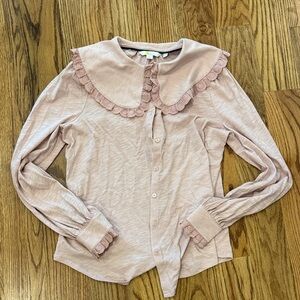 Boden Blush Lace Detail Top